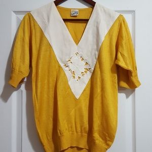 Vintage 1/2 Sleeve fine knitted shirt